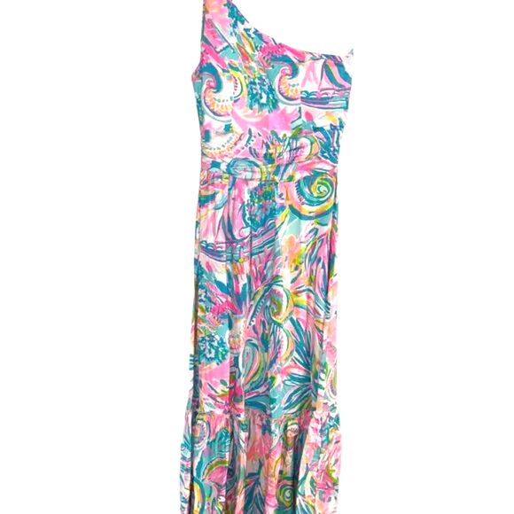 Lilly Pulitzer Mooney Midi Dress Carnivale Coral $198 Size S - Picture 3 of 6